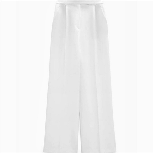 Zara Pants & Jumpsuits Nwt Zara White Wide Leg Pant Poshmark